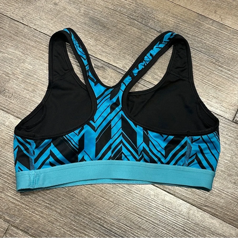 Nike Pro Dri-fit Women's Blue Patterned Sports Bra Medium